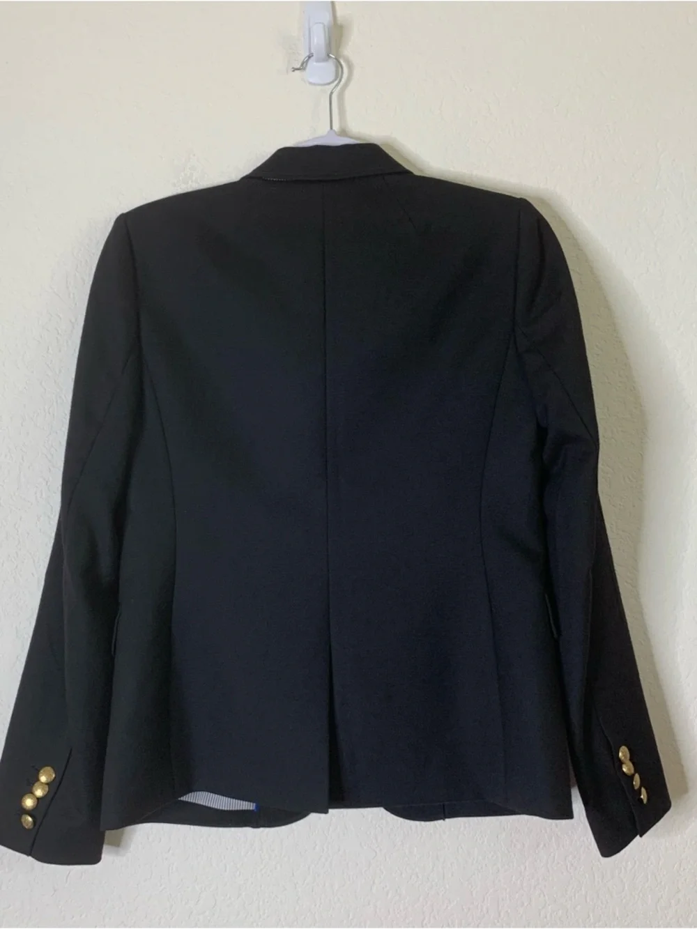J.Crew Womens Schoolboy Black Wool 2 Button Blazer 6